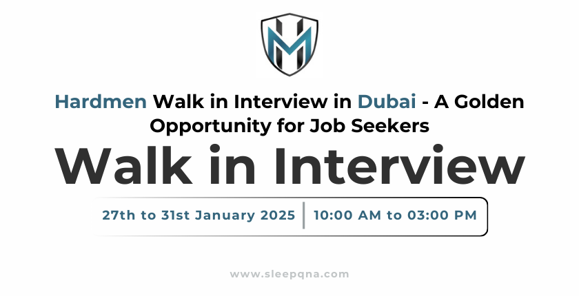 Hardmen Walk in Interview in Dubai - A Golden Opportunity for Job Seekers